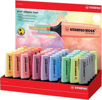 STABILO-Filzstift, fluoreszierend, 70 Pastell, 45 Stück, verschiedene Farben