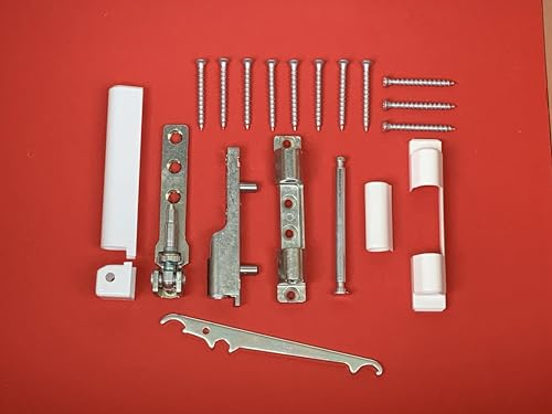 Aubi Siegenia Si Bandseiten Set Ecklager EW001 / EB005 + Lenklager LL300 + Einstellschlüssel mit weißen Kappen