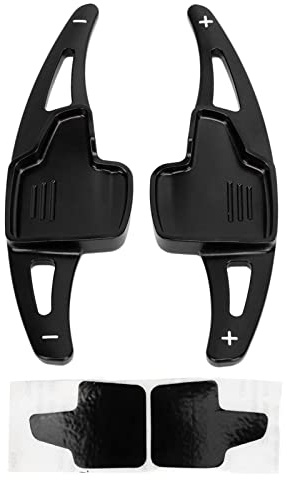 TKSE Pagaia del Volante con Set di Rivestimento del Cambio Esteso in Lega di Alluminio Per Ford Focus Kuga EcoSport (Nero)