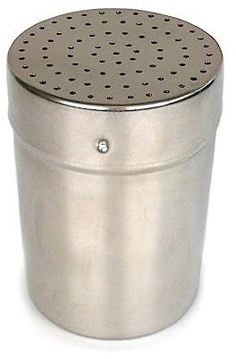 Tredoni 350ml Stainless Steel Powder/Spice Shaker Dispenser with Smart Cap-Lock - Icing Sugar/Flour/Cinnamon/Cocoa Shaker Duster Dredger (Holes Ø 2 mm)