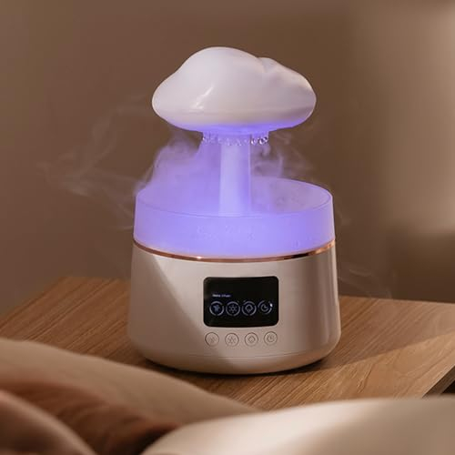 ACAREY Luftbefeuchter Schlafzimmer, Regenwolken Luftbefeuchter Raumbefeuchter mit Bluetooth, Humidifier Diffuser Luftbefeuchter mit 7 RGB LED Licht Für Tiefen Schlaf Im Schlafzimmer (B)