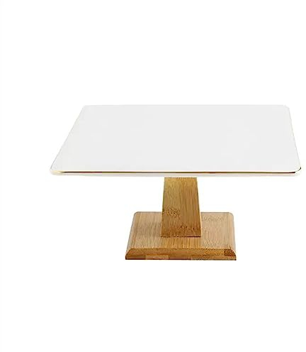 WAOCEO Kuchenständer ServierStänder 6 Zoll/9 Zoll einfacher quadratischer Keramik-Kuchenteller, Cupcake-Regal, Dim-Sum-Brot-Präsentationsständer Tortenständer (Size : 9inch)
