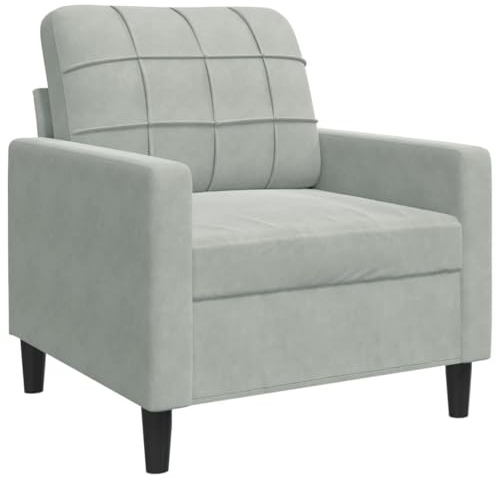 vidaXL Sessel Hellgrau 60 cm Samt