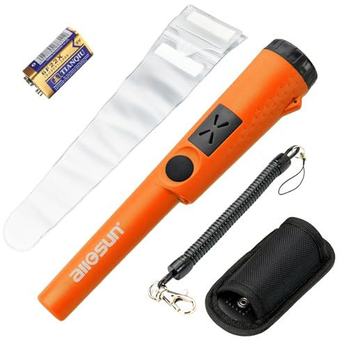 allsun Metal Gold Detector Adults,Partial Rainproof Handheld Wand,1.96 Detection Depth,3 Modes for Treasure Silver Hunting Detector Wand Probe
