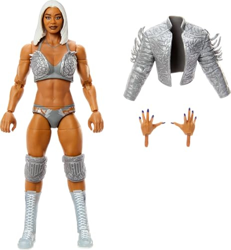 Mattel WWE Elite actionfigur och tillbehör, serie #116, ca 15 cm stor samlarfigur Jade Cargill med 25 rörelsepunkter och utbytbara händer, JCJ08, [Flerfärgad]