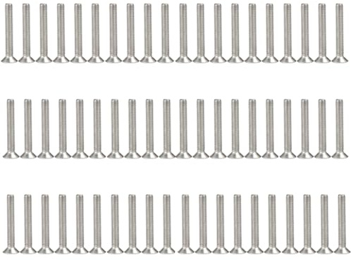 EIYVPRA 50 Stück M4 Schrauben Edelstahl V2A Senkkopf Schrauben DIN 7991 / ISO 10642 Gewindeschrauben Steckdosen Schrauben Maschinenschrauben M4 X 25mm steckdosen schrauben senkkopfschrauben