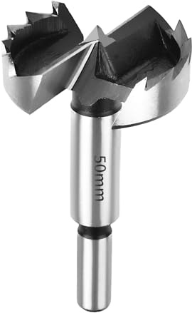 SUQIN Professional ForstnerBohrer Ø50MM,Flach Flügelbohrer Astlochbohrer Scharnierlochbohrer Topfbohrer Forstner Cutter mit Rundschaft Zum Bohren In Holz, Kunststoff, Sperrholz