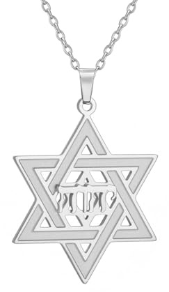 EUEAVAN Tetragrammaton Star Of David Collana Yhvh Yhwh Geova Yahweh Collana ebraica Stella ebraica Collana Bibbia Nomi di Dio Ciondolo Israele Gioielli ebraici Hanukkah Preghiere benedette Regalo