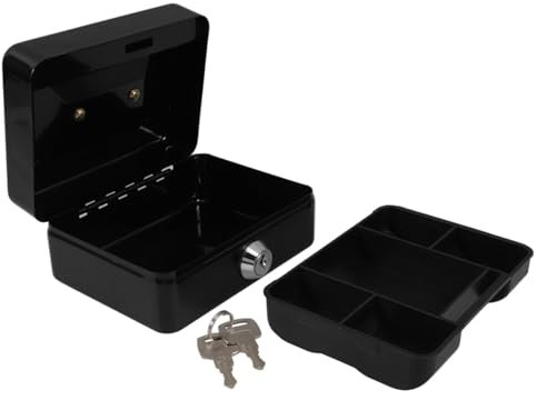 OSALADI Box Sicherer Tragbarer Safe für Bargeld Schlüsselsafe Herausnehmbares Tablett