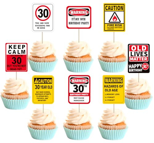 40 Pack 30th Birthday Cupcake Toppers Cheers to 30 Years Keep Calm 30th Hazard Of Old Age It's My 30th Birthday Cupcake Picks Old Lives Matter Birthday Party Anniversary Party Decorations Supplies