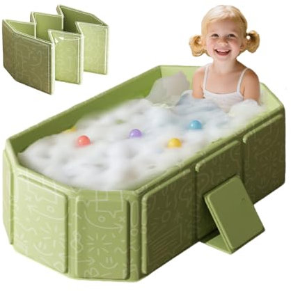 WRQIOO Kinderbadewanne, Große Faltbare Baby Badewanne, Badewanne für Kinder, Kleinkindbadewanne, Tragbares Duschbecken für Hause oder Unterwegs