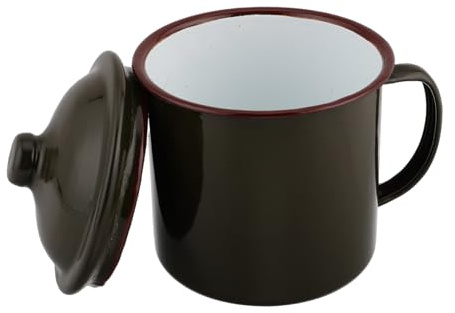 UPKOCH Vintage Enamel Mug Lid Retro Camping Mug Large Capacity Tea Cup 700ml Enamelware Tumbler for Outdoor Camping