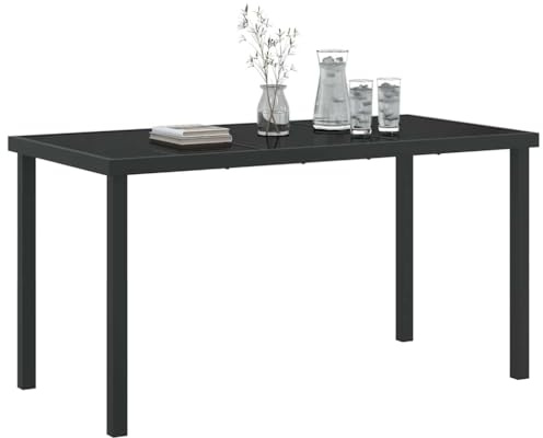 vidaXL Tuinstafel Zwart 140 x 70 x 73 cm Metaal