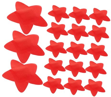 CALLARON Apósitos Adhesivos en Forma de Pentágono, 20 Unidades, Pvc Rojo, Protección Diaria de Heridas, Fáciles de Colocar, para Baño y Ducha | Parches Desechables Ligeros, para Ducha y Uso Exterior, No se Adhieren Herida