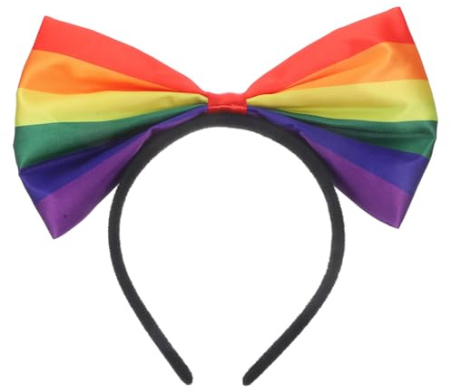 VALICLUD Regenbogen Stirnband Für Erwachsene Bunt Mit Schleifen Elastisches Haarband Aus Passt Für Verschiedene Anlässe