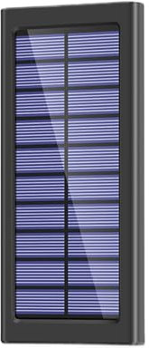 Power Bank Solaire 10 000mAh, Batterie Externe Solaire, Chargeur Batterie Léger, Chargeur De Téléphone Portable, Portable pour Camping, Randonnée, Survie, Maison, 14,2x6,7x1,6cm, 225g, Noir