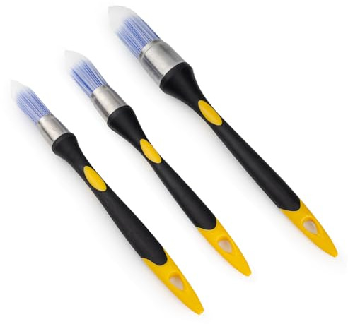 Mister Rui Trim Brush Set, 3 Pcs Paint Brushes for Painting Walls, Trim Paint Brush, Small Paint Brush, Small Brushes for Painting, 5/8”, 3/4” and 1”