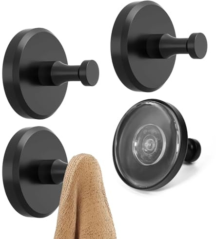 Zuxbolf Ganchos de Pared con Ventosa Toalleros de Baño de Acero Inoxidable | Colgadores de Ventosa para Puerta con Firme Sujeción Colgadores de Pared sin Taladro para Colgar Toalla Albornoz Esponja