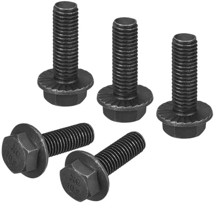 TA-VIGOR M10-1.5 x 30mm Hex Head Serrated Flange Bolts, 10.9 Grade Carbon Steel Flanged Hex Bolts, Heavy Duty Screws for Construction and Machinery, 5Pcs