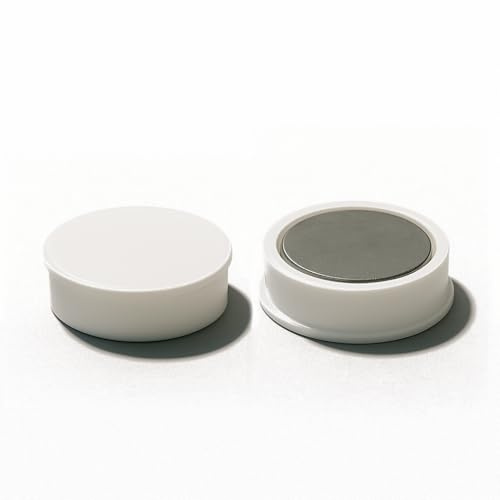 Strong Magnets Board-Magnet – weiß – 25 mm x 8 mm - 50 Stück - Extra stark - Industrielle Anwendung, Werkstatt oder Büro