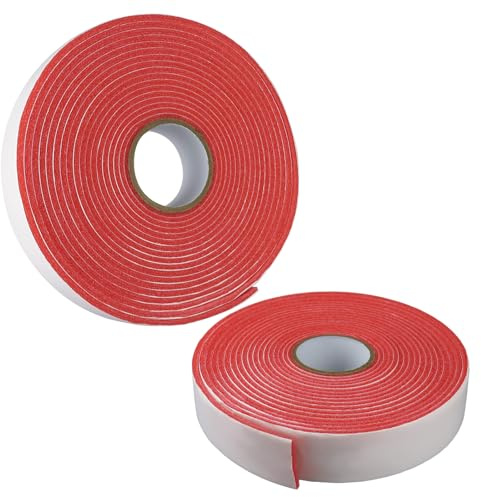 NineSSJLY 2 Rollen Randdämmstreifen 5mm x 5cm x 10m – Selbstklebend, Pink – Dämmstreifen für Ausgleichsmasse & Fußbodenheizung – PE-Schaum, Isolierband für Boden & Wand