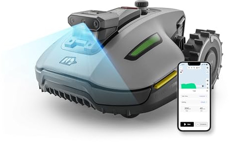 Mammotion YUKA mini Vision Robot Tagliaerba Senza Filo Perimetrale, Senza RTK, Navigazione AI Vision a Tripla Telecamera, Max.700 m², Mappatura Automatica, Controllo via App o Voce, Pendenze 45%