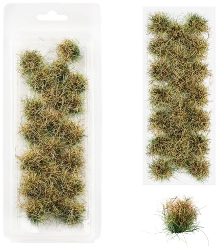 SOFPLATE 1 boîte de 20 Mini Touffes d'herbe pour Modélisme Ferroviaire Herbe Statique en Vrac Fausse Résine Brune Plante Touffue Fournitures de Décoration pour Modélisme Ferroviaire Décorations de Mi