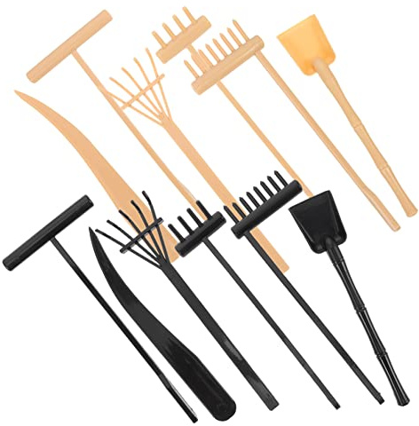 FRCOLOR Zen Garden Rake Sand Tray Tools for Meditation and Stress Relief DIY Zen Sand Table Rakes for Dry Landscape Decorative Farmhouse Style Gardening Accessories