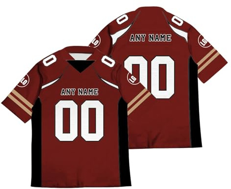 Generisch Personalisiertes American Football Trikot, Individuelles Trikot mit Namen, Nummer und Logo, für Kinder, Erwachsene, Jungen, Mädchen, Männer, Frauen