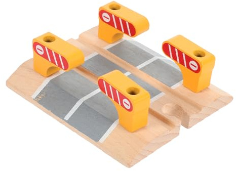Vaguelly Wooden Train Track Accessory DIY Railing Barrier Road Block Model for Educational Play and Railway Scene Decoration Funny Pretend for Backyard and Playroom