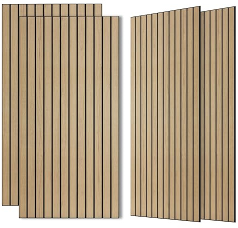 AUTORIFIC Acoustic Panels, 4 Pack 47.2”x23.6” Sound Proof Foam Panels, Teak | Simulated Wood Grain Finish Acoustic Wall Panels,Decorative PVC Wood Acoustic Wall Panels, for Office,Home,Theater,Studio