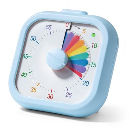 Temporizador Visual Arcoíris, Temporizador de Cuenta Regresiva de 60 Minutos | Funcionamiento Silencioso con Alarma Opcional | Ideal para Aulas Estudio Cocinas Oficinas en Casa y Gestión del Tiempo