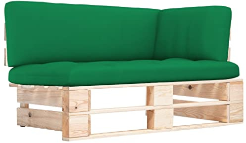 zylophax Outdoor-Ecksofa Paletten Kiefernholz Imprägniert Gartensofa Modular Sitzmodul Erweiterbar für Terrasse Balkon Veranda mit Polster für Außenbereich Wetterfestes Loungesofa