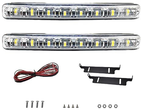 ONCCI Feux diurnes LED, pièce de 2 x 12 V 8 LED feux diurnes E4 R87 StvzO