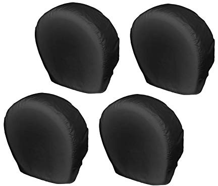 Explore Land Tire Covers 4 Pack - Tough Wheel Protector for Truck, SUV, Trailer, Camper, RV Universal Fits Tire Diameters 26-28.75 inches, Black