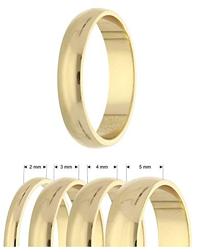 Treuheld® Ring aus 925 Sterling Silber - Gold - Ringgröße 50 - Breite 2mm - Damen & Herren - glänzend - Freundschaftsring Verlobungsring Ehering