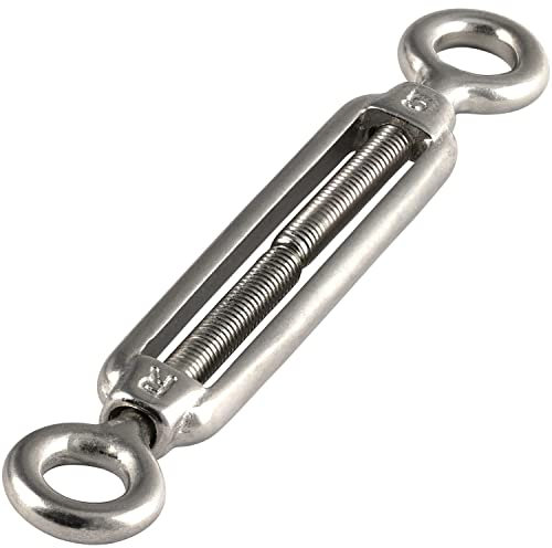 OPIOL QUALITY® Spannschloss Auge - Auge M8 aus Edelstahl A4 V4A (2 Stück) ähnl. DIN 1480 Spannschlösser Wantenspanner Drahtspanner Spannschraube Seilspanner
