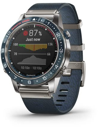 Garmin MARQ Captain, orologio da uomo di lusso con funzionalità nautiche avanzate, monitoraggio della velocità del vento, della direzione, della temperatura e delle informazioni sulle maree