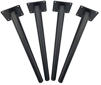 4 MöBelfüße, Hardware MöBelzubehöR Gerade Konische MöBelfüße MetallmöBel Tragen Füße Sofabeine Schrankfüße Tischbeine Fuß Des Bettes Als Ersatzfuß,Schwarz(38cm)