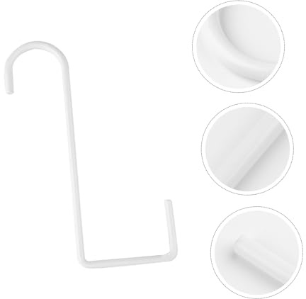 YARNOW Geländer Haken Blumenkastenhalter Rundgeländer Haken Weiß 6pcs Blumenkästen Blumentopf Pflanztopf Bonsai Halterung Zum Aufhängen Eisen Garten Geländer Balkon Dekoration