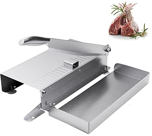 Scie à Os Boucher, Scie Viande en Acier Inoxydable, Trancheuse Manuelle pour Jambon Viande Congelée Legumes OS, Accueil/Commercial, Principe de Levier Facile à Utiliser(Size:S)