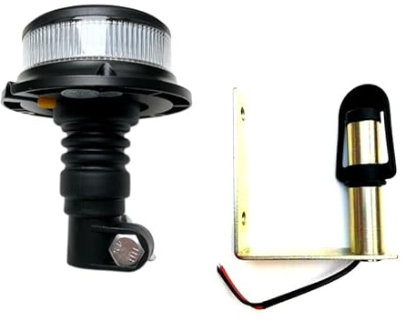 MelTruck LED Warnleuchte mit Aufsteckrohr U 112mm 18 LED 12V–24V, E9 ECE R65 R10, 3 Blitzmuster, DIN, für PKW LKW Traktor Baumaschinen (Aufsteckror U)