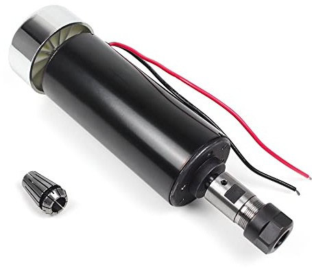 RATTMMOTOR 500W Spindle Motor, CNC Air Cooling Spindle Motor 52 mm 48VDC ER16 12000 RPM + 8 mm ER16 Collet for DIY CNC Engraving/Milling Machine