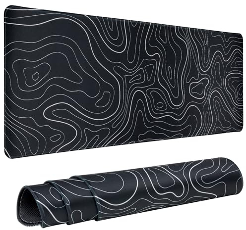 Mauspad XL Erweiterte Große Maus Pad Große,Gaming Mauspad Mouse Pad Schreibtisch Pad, 31.5x11.8inch Lange Tastatur Matte Mousepad 3mm Rutschfester Basis und genähter Rand (Gelände XL)