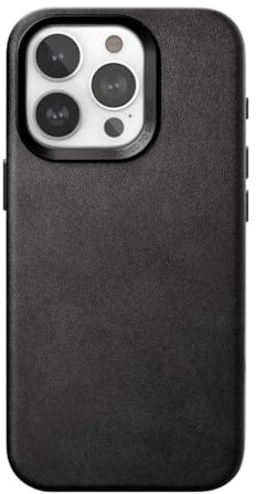 Woodcessories - Leder Case, Handyhülle kompatibel mit iPhone 15 Pro Max Hülle schwarz - Nachhaltig aus Aloe Vera Pflanzen