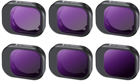 K&F CONCEPT Mini 4 Pro ND Filterset, 6 Stück ND4, ND8, ND16, ND32, ND64, ND1000 Filter Kompatibel mit DJI Mini 4 Pro, mit mehrfach beschichtete HD optisches Glas, Ultraleichter Plastik Rahmen