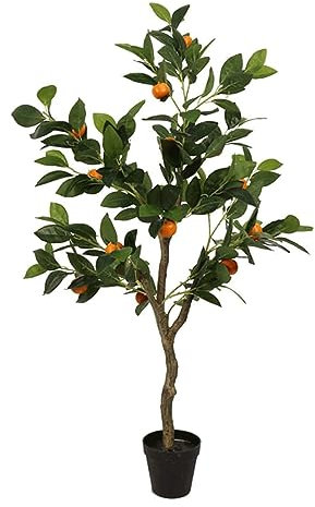 Konstgjorda växter Konstgjorda apelsinträd i krukor 120 cm/3,9 fot falska träd Simuleringsväxt Apelsinträd För hemmakontor Faux Tree Konstgjord växt inflyttningspresent