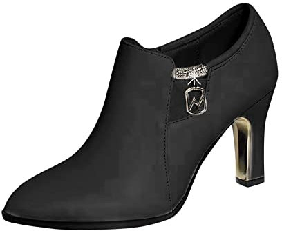Damen Pumps Elegant Und Bequem Leder High Heels Vorne Geschlossen Absatzschuhe Hochzeitsschuhe Schwarz Hohe Schuhe Tanzschuhe mit Absatz Trachtenschuhe Sommerschuhe