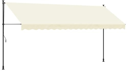 vidaXL Markise Einziehbar Creme 400x150 cm Stoff und Stahl