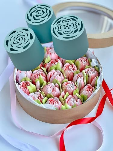 lrsweetdesign Juego de 3 cortadores de galletas con tulipán para manga pastelera (4 cm de diámetro, plástico orgánico)